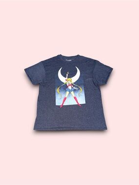 Sailor Moon Shirt Size Large Animation Anime Cartoon Graphic Print T-Shirt Blue